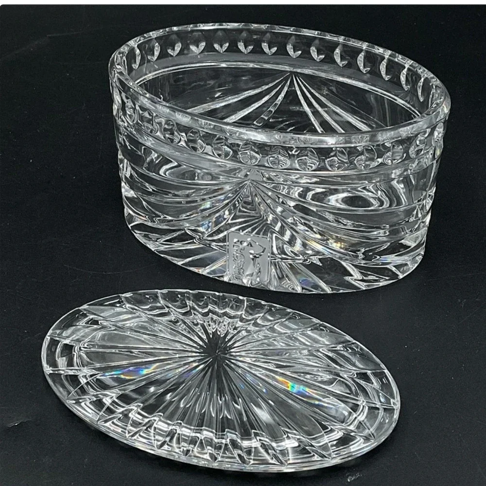 Waterford Crystal‎ PGA Tour Logo Oval Trinket Jewelry Box with Lid and Box